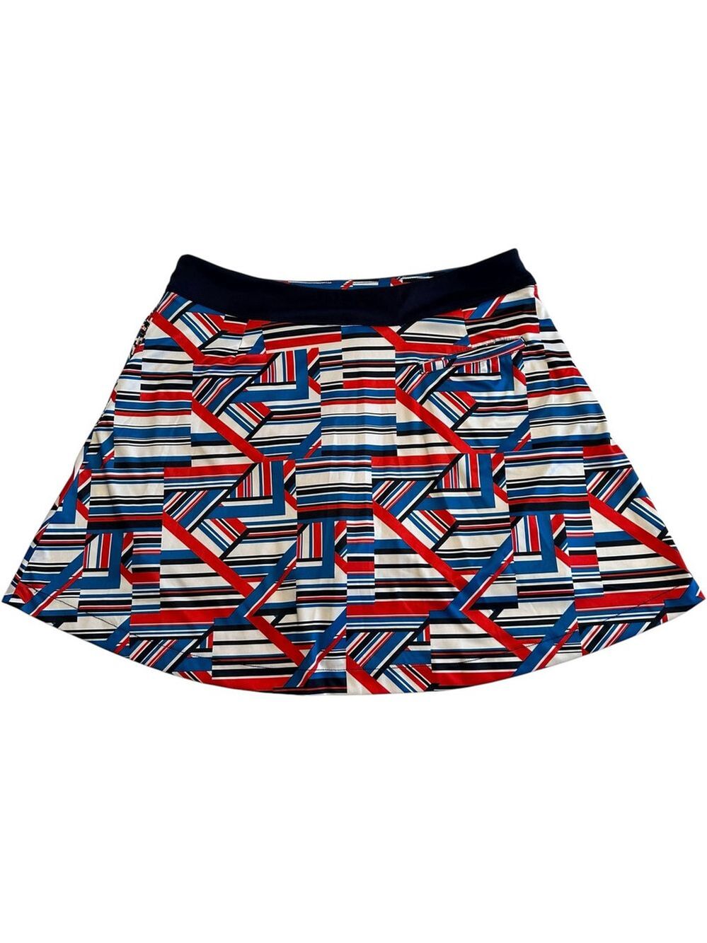 Greg Norman Tennis Golf Skort Mini Skirt Womens Large Blue Red & White Pockets - Picture 2 of 16